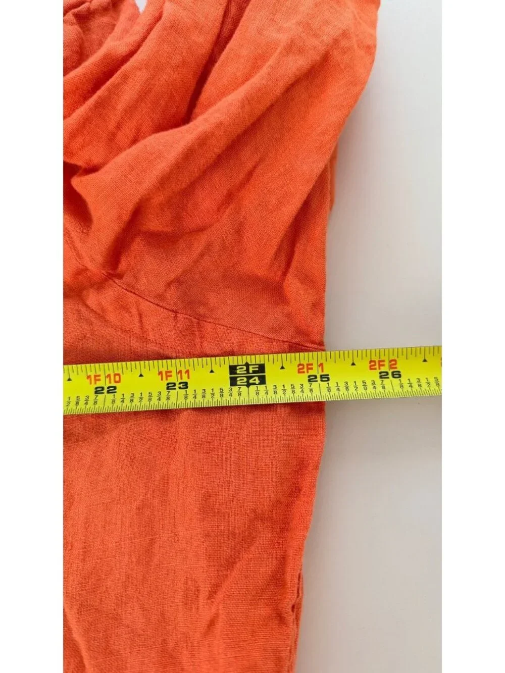 Vintage Polo By Ralph Lauren Orange Linen Button-Up Shirt Mens XL Epaulettes
